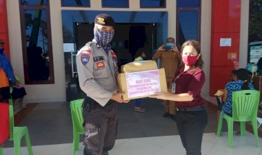 Bantuan APD Kapolres Rote Ndao Diserahkan Polsek Lobalain Ke Puskesmas Ba’a