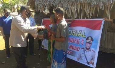 HUT RI Ke – 75, Polres Rote Ndao Kembali Salurkan Bantuan Sosial Ke Warga Yang Membutuhkan