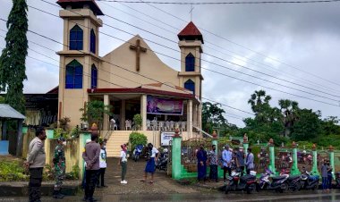 Jamin Keamanan Dan Kenyamanan Ibadah, Polres Rote Ndao Siaga Pada Perayaan Paskah Di Gereja