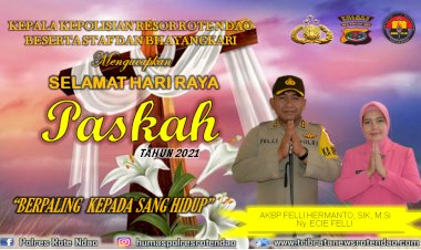 Kapolres dan Bhayangkari Ucapkan Selamat Merayakan Paskah Tahun 2021