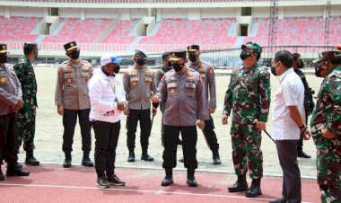 Panglima TNI, Kapolri dan Menpora Tinjau Kesiapan Stadion dan Arena Akuatik PON XX