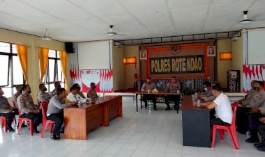 Tingkatkan Kinerja Dan Operasional, Kapolres Rote Ndao Gelar Anev Di Akhir Bulan Januari Tahun 2022