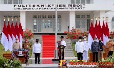 Kapolda NTT Hadiri Kunker Presiden Jokowi Dalam Peresmian Kampus Politeknik Ben Mboi Unhan Di Belu