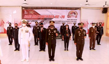 Puncak Peringatan Hari Bhayangkara ke 76, Kapolres Bersama Forkopimda Ikuti Upacara Secara Virtual