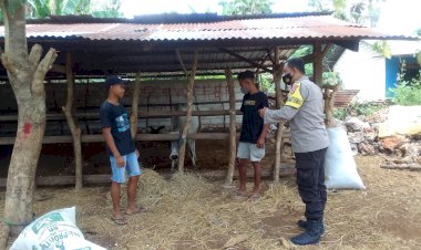 Sambangi Warga Binaannya, Bhabinkamtibmas Sosialisasi Cegah PMK