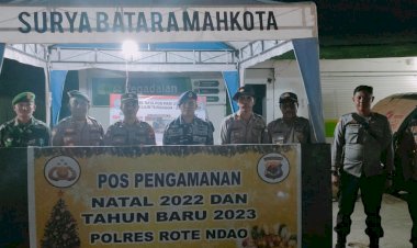 Kabag Ops Polres Rote Ndao Cek Pos Pengamanan Nataru 2022-2023