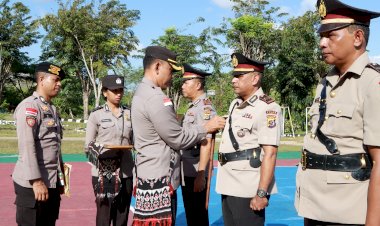 Kapolres Rote Ndao Pimpin Serah Terima Jabatan Kasat Binmas dan 2 Kapolsek