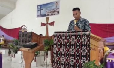Cegah Perdagangan Orang, Polres Rote Ndao Berikan Himbauan Lewat Mimbar Gereja