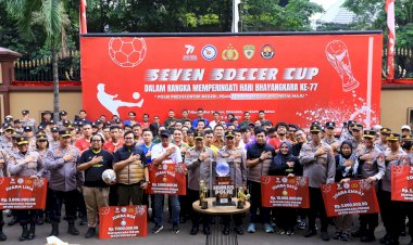 Wujudkan Pemilu Damai 2024, Polri Bersama Wartawan Gelar Bhayangkara Presisi Seven Soccer Cup
