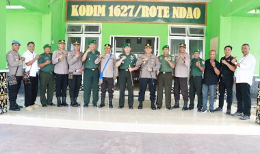Jalin Sinergitas TNI-Polri, Kapolres dan PJU Sambangi Kodim 1627/Rote Ndao