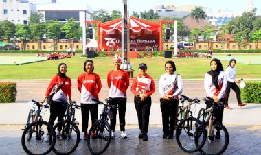 Wujudkan Sinergitas, Olahraga Bersama Digelar dalam Rangka Hari Jadi ke-75 Polwan