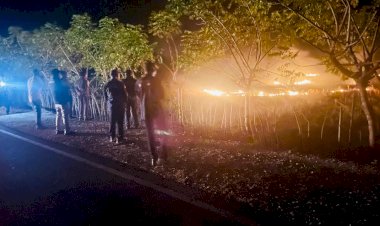 Pimpin Patroli KRYD, Kapolres Turun Langsung Berjibaku Upayakan Pemadaman Api Karhutlah di Perbatasan Rote Timur - Pantai Baru