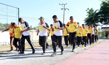Personel Polres Rote Ndao dan Polsek Jajaran, Ikuti Tes Kesamaptaan Jasmani Semester 2 Tahun 2023