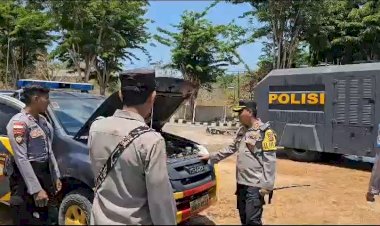 Jelang Operasi Mantap Brata 2023 dan Mantap Praja 2024, Kapolres Rote Ndao Cek Kesiapan Ranmor dan Alusus