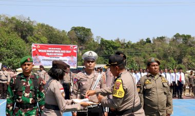 Kesiapan Personel Dalam Rangka Pemilu Serentak Tahun 2023-2024, Polres Rote Ndao Laksanakan Apel Gelar Pasukan Operasi Mantap Brata