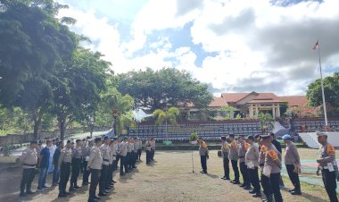 Kapolres Rote Pimpin Langsung Apel Kesiapan Pengamanan Kampanye Capres Paslon Ganjar – Mahfud di Wilkum Polres Rote Ndao