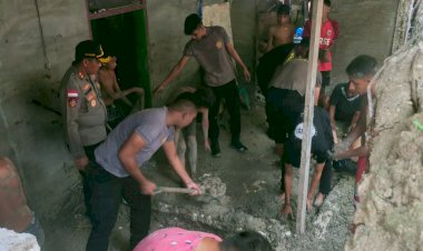 Polres Peduli, Respon Cepat Dengan Terjunkan 20 Personel Bantu Warga Terdampak Tanah Longsor