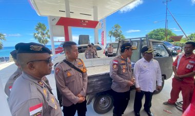 Cegah Kelangkaan dan Cegah Kecurangan BBM, Kapolres Rote Ndao Cek SPBU di Rote Ndao