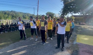 Jaga Kebugaran dan Kesehatan Personel, Bag SDM Polres Rote Ndao Gelar Kesamaptaan Jasmani Semester 1 Tahun 2024
