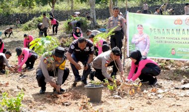 Bakti Lingkungan Hari Bhayangkara Ke-78 Tahun 2024, Polres Rote Ndao Tanam Seribu Bibit Pohon