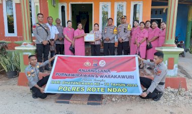 Semarak Hari Bhayangkara Ke-78 dan Hari Kesatuan Gerak Bhayangkari Ke-72 Tahun 2024, Kapolres dan Ketua Bhayangkari Cabang Sambangi Warakawuri dan Purnawirawan Polri