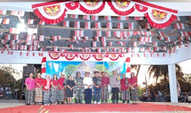 Personel Polsek Pantai Baru Pastikan Rangkaian  Kegiatan Perayaan HUT RI Ke 79 Berjalan Aman