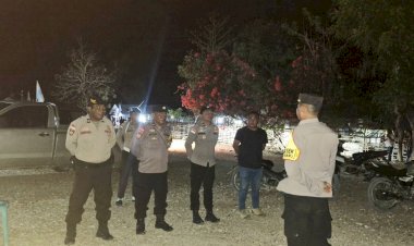 Kapolsek Pantai Baru Pimpin  Pengamanan Sosialisasi Calon Pilkada Di Wilayah Pantai Baru