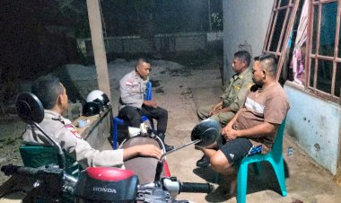 Kanit Binmas Polsek Rote Tengah Lakukan Pemantauan Pam Swakarsa Desa Lidabesi Kecamatan Rote Tengah