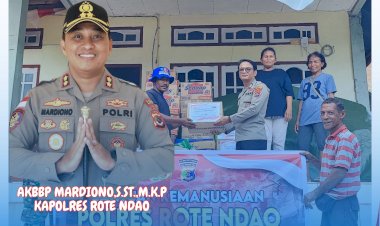 Kapolres Rote Ndao : Bantuan Sosial Dari Polres Rote Ndao Untuk Korban Erupsi Lewatobi Laki Laki Telah Disalurkan