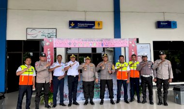 Kapolres Rote Ndao Dampingi  Pamatwil Polda NTT Monitoring Pos Pelayanan Bandara DC Saudale
