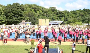 Tingkatkan Silahturahmi  Polres Rote Ndao Gelar Olahraga Bersama Bhayangkari