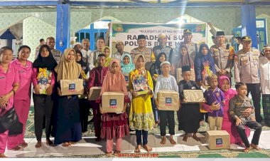 Kapolres Berikan Bantuan Sosial Bagi Anak Yatim Dan Kaum Dhuafa Saat Laksanakan Safari Ramadhan
