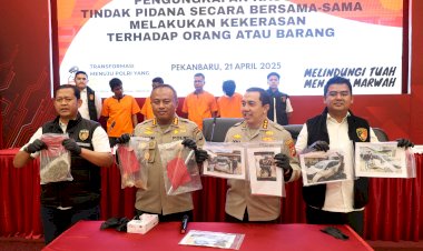 Polda Riau Tangkap Empat Debt Collector Yang Terlibat Pengrusakan dan Intimidasi