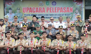 Kapolres Kepulauan Meranti Lepas Puluhan Peserta Jambore Karhutla 2025