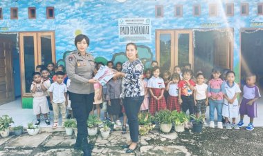 Tulus dari Perbatasan: Ipda Densy dan Suami Bangun Harapan bagi Anak-anak Kurang Mampu di Belu