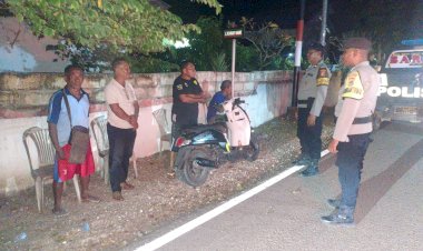 Patroli Malam Polsek Pantaiibaru Untuk  Cegah Aksi  Kriminalitas