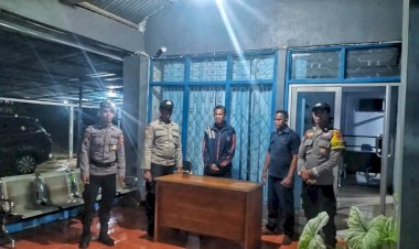 Patroli Malam Personel Polsek Pantaibaru Monitoring Obyek Vital Bank NTT Capem Pantaibaru