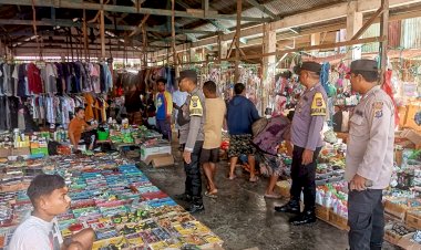 Pengamanan Pada Pasar Tudameda, Personel Polsek RBD Ingin Masyarakat Merasa Aman