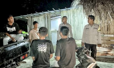 Patroli Malam Personel Polsek Rote Tengah, Jamin Keamanan Dan Cegah Potensi Premanisme