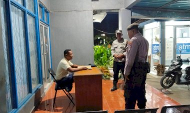 Patroli Malam Personel Polsek Pantaibaru Untuk Jamin Keamanan Warga