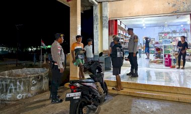 Patroli Malam Personel Polsek Pantaibaru, Langkah Tepat Cegah Aksi Kriminalitas