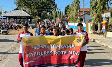 Olahraga Bersama Polres Rote Ndao dan Masyarakat, Wujud Polri Untuk Masyarakat