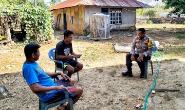 Sambangi Warga, Bhabinkamtibmas Polsek Pantaibaru Ajak Untuk Tingkatkan P2B