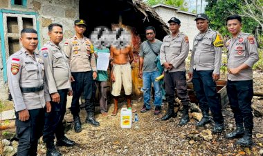 Polsek Rote Barat Amankan 10 Liter Sopi, Komitmen Untuk Jaga Kamtibmas Tetap Kondusif