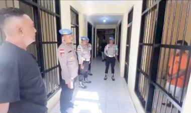 Pastikan Keamanan Tahanan, Kasi Propam Cek Kondisi Sel Tahanan