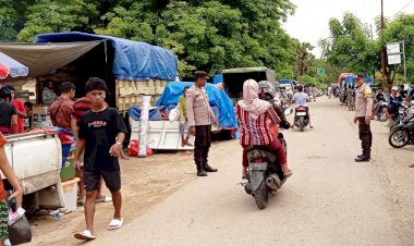 Pastikan Kamtibmas Terjaga, Polsek RBD Tingkatkan Pengamanan Pada Pasar Tudameda