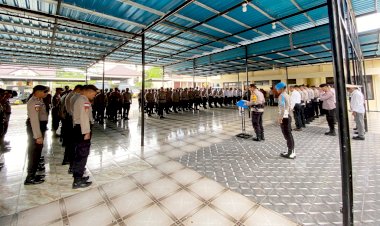 Apel Jam Pimpinan, Kapolres Tekankan  Berikan Pelayanan Terbaik Bagi Masyarakat