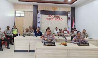 Kapolres Rote Ndao dan PJU Mengikuti Taklimat  Akhir Audit Kinerja Tahap II
