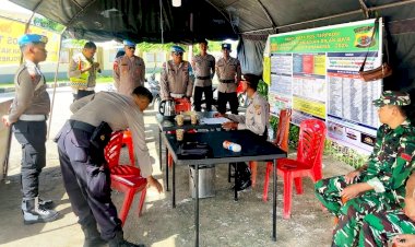 Propam Polres Rote Ndao Melakukan Pengecekan Personel Pada Pos Pam Operasi Lillin Turangga 2025