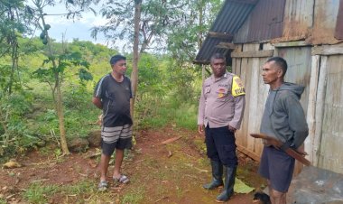 Sambangi Warga Binaan, Bhabinkamtibmas Polsek Rote Selatan Ajak Warga Jaga Keamanan Lingkungan